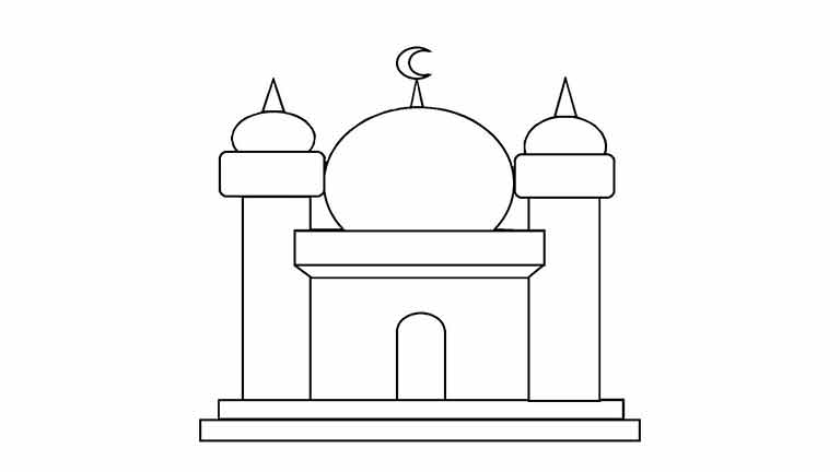 mewarnai gambar masjid